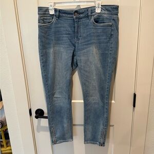 White House Black Market Ladies Skinny Crop jeans.  Blue, Size 12, Waist 18”